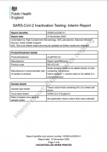 SARS-CoV-2 Inactivation Testing: Interim Report: virusPHIX-CU